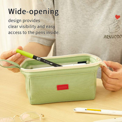 School Zipper Pencil Cases Canvas Large Capacity Pencil Pouch For Teen Girl Boy  AZO Free