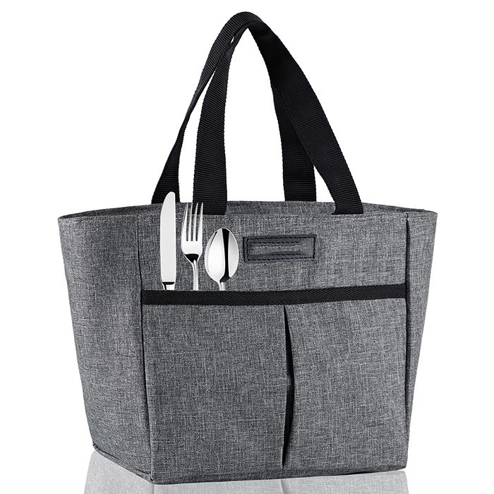 Grey Reusable Lunch Bags Customized Thermal Lunch Bags For Adults ODM